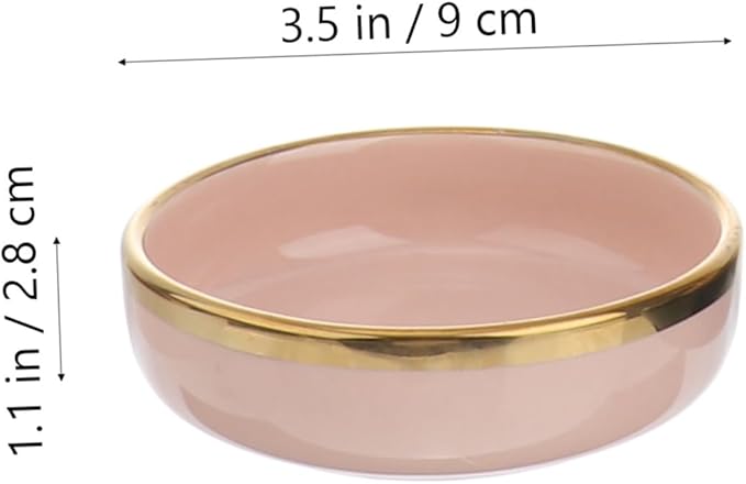 PRETYZOOM 4Pcs Ceramic Condiment Dishes Gold Trim Small Sauce Plates for Seasoning and Dipping Elegant Appetizer Bowls for Parties and Entertaining Random Color