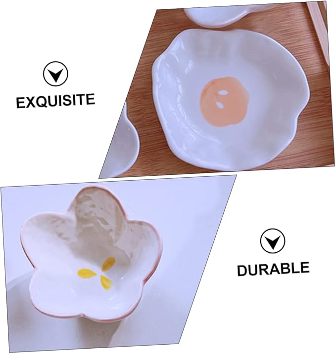 4pcs Seasoning Dish Cake Toppers Vinegar Dish Japanese Plates Appetizer Plates Ceramic Spice Dish Fruit Platter Portion Cups Snack Dish Sushi Ceramics Kitchen Supplies re-usable