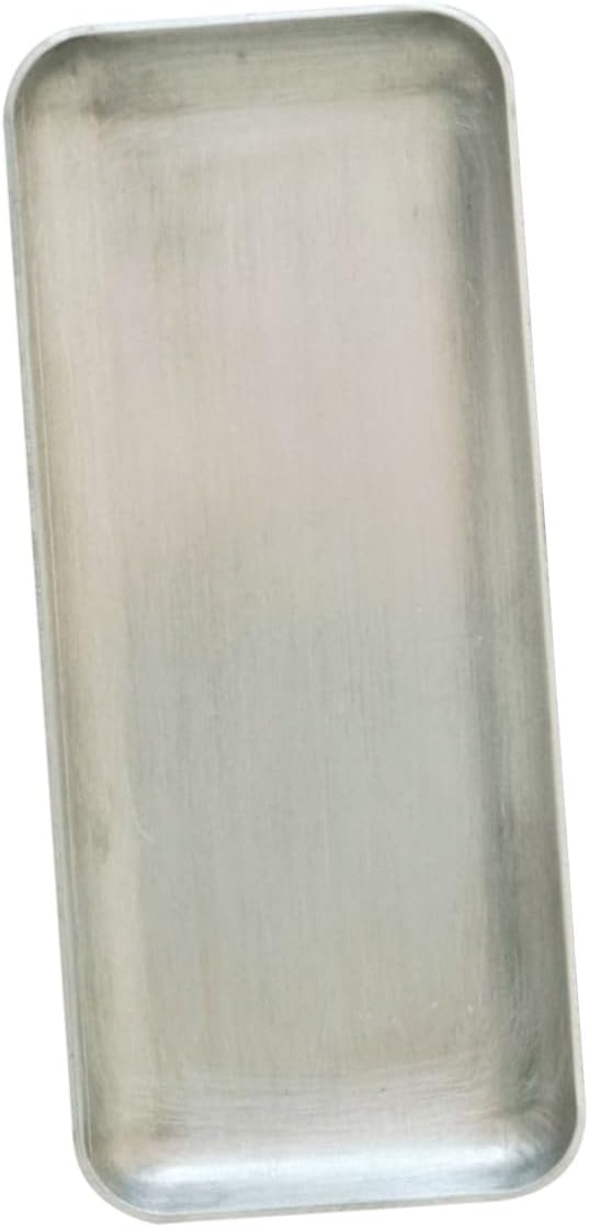 iplusmile Retro Aluminum Storage Plate Decorative Tray for Home Small Vintage Food Snack Serving Tray with Smooth Surface and Industrial Style Silver