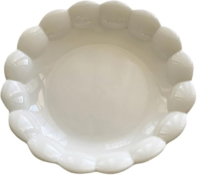 SONGCHAO Party Supplies Creative Petal Side Plate Ceramic Serving Plate Dessert Plate Flatware 8 Inch Kitchen Dessert Plate Snack Plate Party Plates (Color : A)