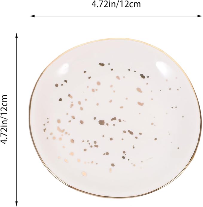 Ceramic Serving Plate round Food Tray White Speckled Finish, Salad Appetizer Plate and Steamed Seafood Dish for Home Dining and Entertaining