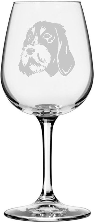 Etched Laser Art Griffon Bleu de Gascogne Personalized Dog Themed Etched 12.75oz Wine Glass Custom Dog Breed Wine Glasses, Ideal for Pet Lovers, Personalized Birthday Gift for Men & Women