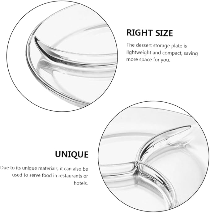 NOLITOY Plates Lunchable Container Fruit Salad Plate Serving Tray Modern Kitchen Glass Tableware