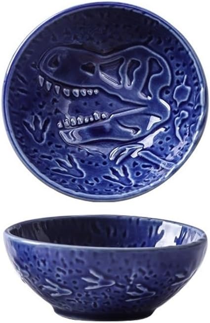 Appetizer Plates Ceramic Plate Retro Barbecue Dipping Dish Sushi Soy Sauce Dishes Home Desktop Snack Plate for Condiment(Blue)