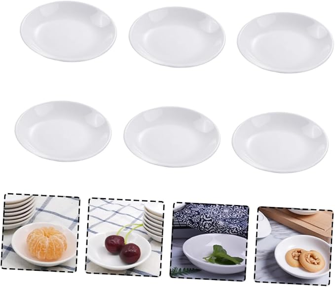6pcs Ceramic Dipping Plates for Sauces Condiments and Appetizers Snack Dishes for Home Restaurants and Picnics Simple Design for Table Decoration