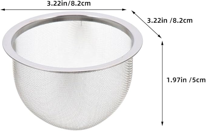 IMIKEYA 4pcs Stainless Steel Tea Filter Metal Teapot Replacement Mesh Strainer Insert Tea Infuser Cup For Coffee Tea Maker Coffee Brewers 8.5cm
