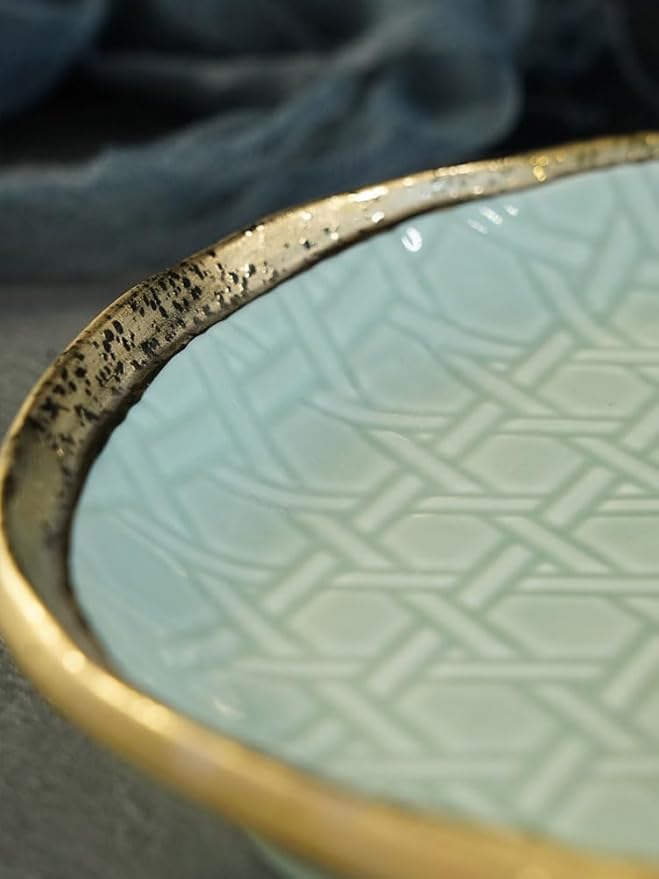 Dipping Bowls Japanese Ceramic Plate Flat Plate Appetizer Plate Sushi Plate Multi-Purpose Plate Japanese Tableware Appetizer Bowls (A One Size)