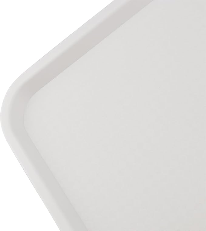ZOENHOU 6 Pack 16 x 12 Inch Plastic Fast Food Tray, Rectangular Plastic Cafeteria Trays Food Serving Trays, Large Lunch Tray for Serving Home Restaurant Dinning Room Organization, White