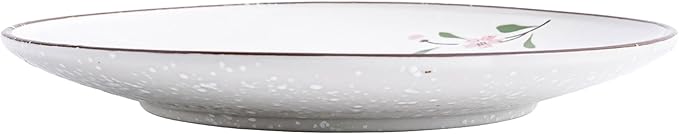 Ceramic Appetizer Plates, 8 Inch Dessert/Salad/Small Dinner Plates for Snacks, Side Dishes, Round Serving (24, Pink Sakura B)