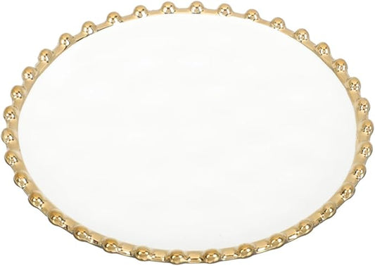 Mobestech Ceramic Double Appetizer Plate Stable Porcelain Dinner Plate for Party Festival Household Round Dessert and Fruit Serving Tray