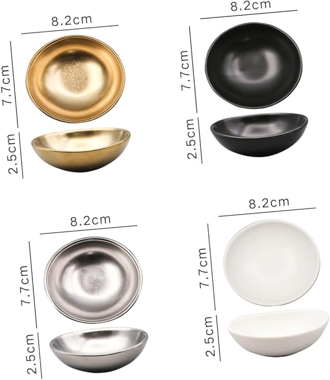 Cabilock Egg Shaped Sauce Dishes Pack Seasoning Plate Vinegar Dish Appetizer Plate Health-conscious