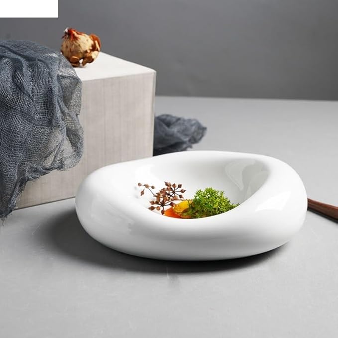 ULTRAWAVE Dinner Plate Ceramic Dinner Plates Cooking Dishes Simple Home Kitchen Solid Color Cutlery Pasta Plate Soup Basin Dessert Tray Dish Plates