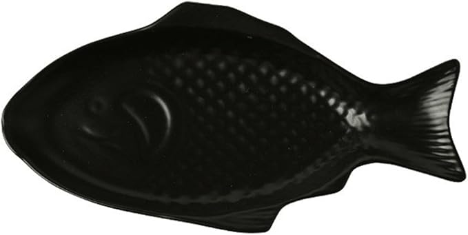 SONGCHAO Party Supplies Fish-shaped Ceramic Dinner Plate Home Kitchen Restaurant Snack Plate Steamed Fish Plate Fruit Plate Appetizer Plate Party Plates (Color : B)