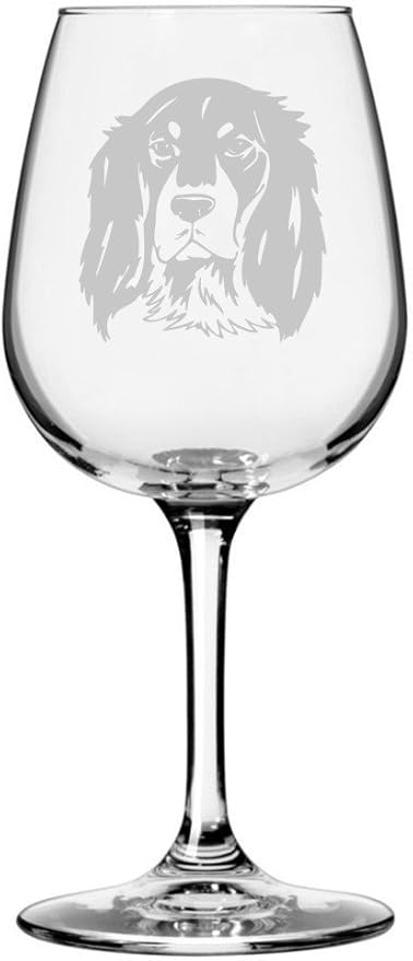 Etched Laser Art Epagneul Bleu de Picardie (Blue Picardy Spaniel) Personalized Dog Themed Etched 12.75oz Wine Glass Custom Dog Breed Wine Glasses, Pet Lovers, Unique Birthday Gift for Men & Women
