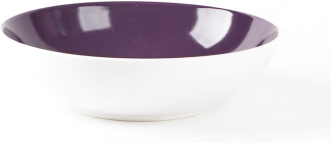 Stoneware Coupe Shape 18pc Dinnerware Set, Outside White + Inside Violet