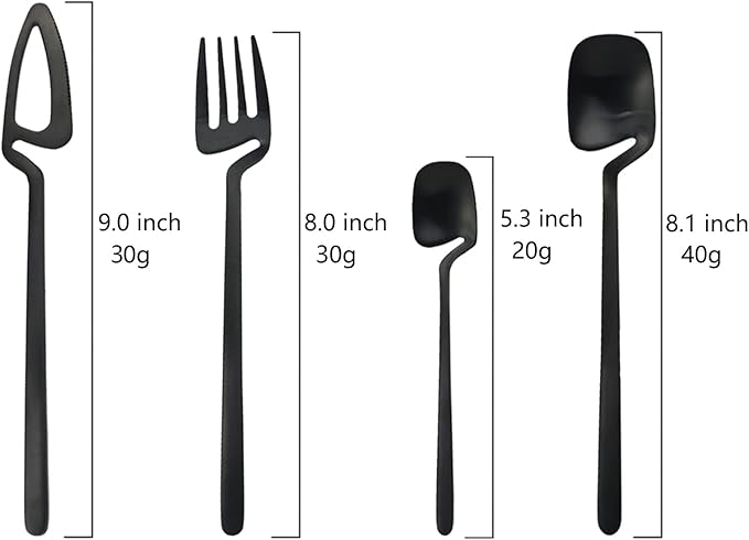 JASHII Silverware Set - 24-Piece Stainless Steel Flatware Set with Satin Finish - Dishwasher Safe - Matte Orange Silver