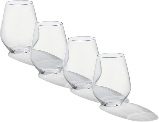 Made In Cookware - Stemless Crystal Wine Glasses - Set of 4 - Crafted in Germany - Lead-Free Crystal Glass