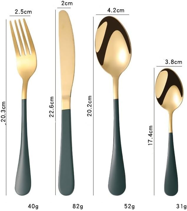 Stainless Steel Flatware serving set,Home Kitchen Eating Tableware Set,Dishwasher Safe,For Home Kitchen Restaurant Hote 24-piece Stainless Steel Steak Knife, Fork And Spoon Household Black Gift Box Se