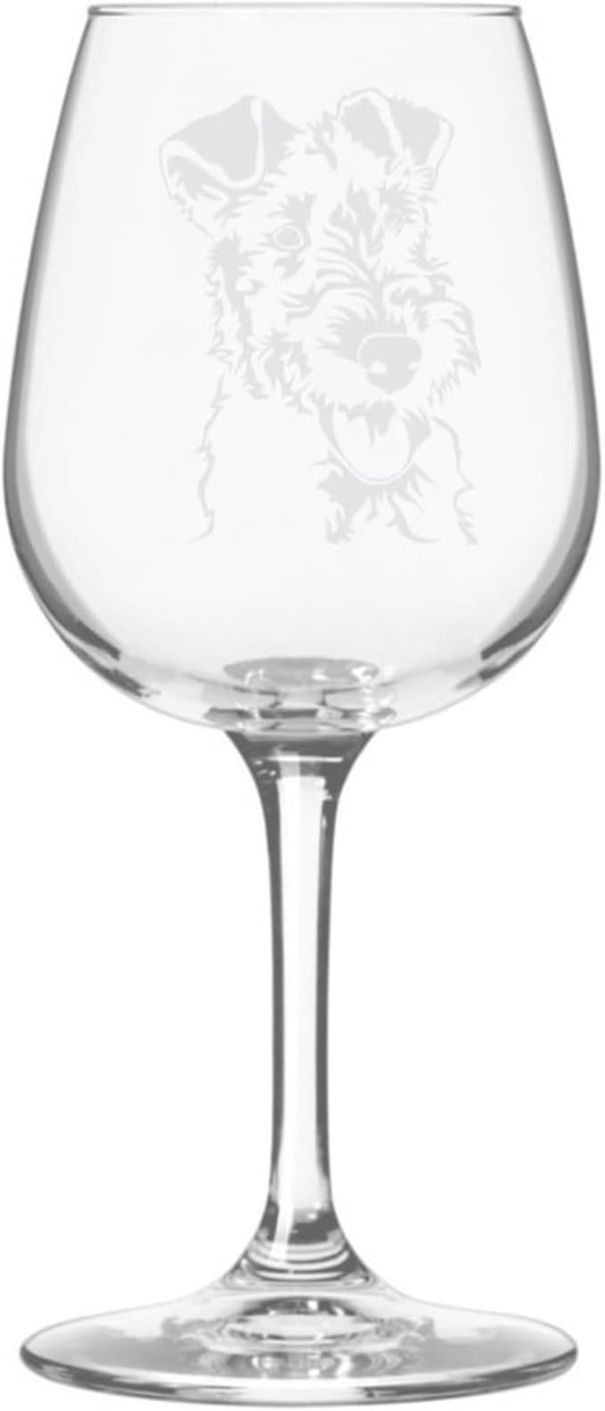 Etched Laser Art Personalized Dog Themed Etched Wine Glass - Custom Dog Breed Wine Glasses, Ideal for Pet Lovers, Unique Birthday Gift for Men & Women, Personalized Gift - Wire Fox Terrier, 12.75 oz
