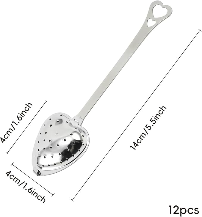 304 Stainless Steel Tea Strainer, Tea Set Accessories, Tea Filter, Seasoning Ball, Full Hole Tea Strainer, 12 piece for sale