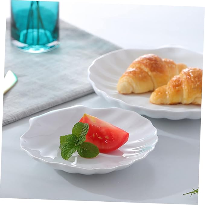4Pcs Multi-Function Ceramic Plates Set Creative Dessert and Seasoning Plates Porcelain Side Dish Bowls for Home Dining Breakfast and Snacks