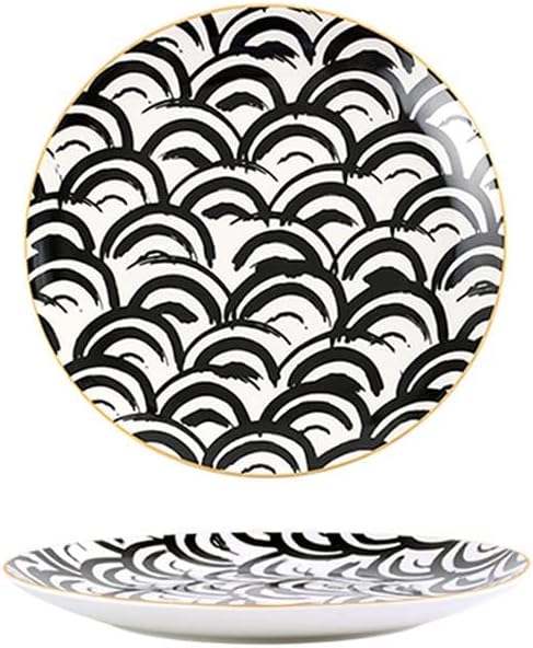 Kitchen Plates Dining Plate Ceramic Plate Sushi Plate Scratch-resistant Durable Porcelain Plate Soup Plate Ramen Bowl Restaurant Plates(A,Small)
