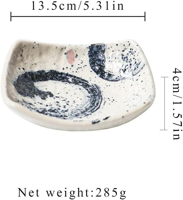 Appetizer Bowls Ceramic Sauce Plate 10 Oz Soy Sauce Dipping Plate Sushi Ketchup Snack Dessert or Appetizer Sauce Plate for Kitchen Home Restaurant Hotel Salad Bowls (Size : 5.31x1.57in)