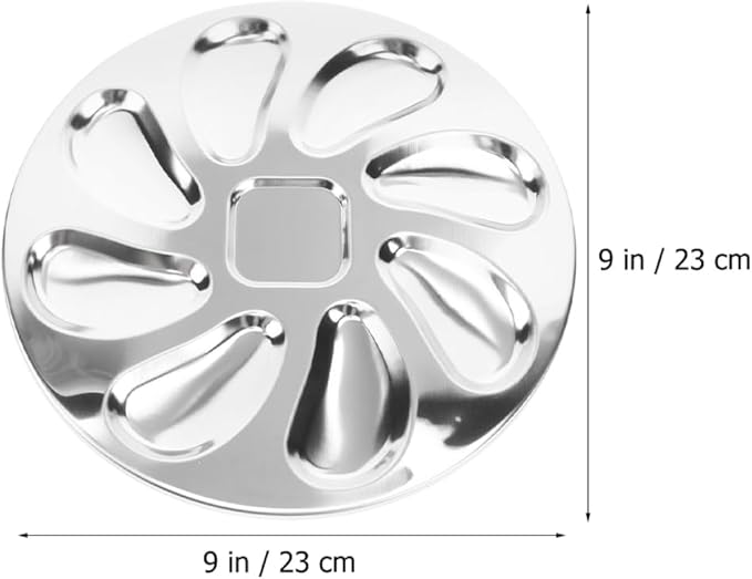 Luxshiny 2pcs Oyster Serving Trays Stainless Steel Oyster Plates Stylish for Daily Use Special Occasions