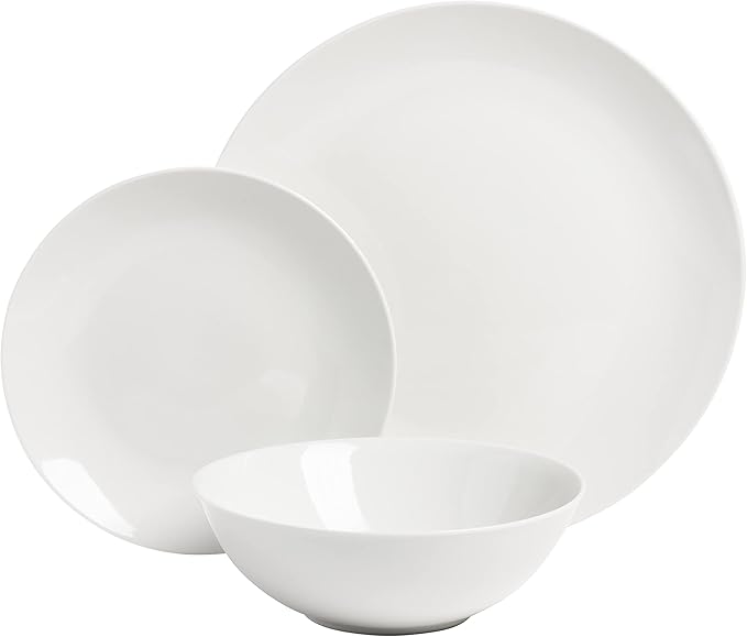 10 Strawberry Street Simply Coupe Dinnerware Set, White, Service for 4 ( 12 Piece)