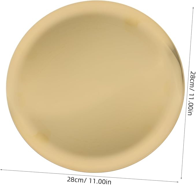 Cabilock Stainless Steel Round Tray Versatile Serving Plate for Snacks Dinner Fruit Meat Easy Clean Elegant