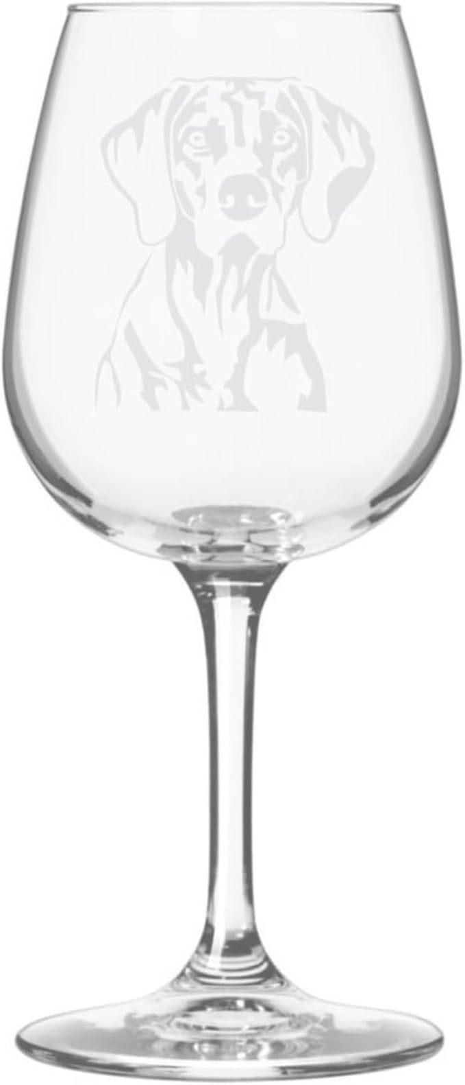 Etched Laser Art Vizsla Personalized Dog Themed Etched 12.75oz Wine Glass Custom Dog Breed Wine Glasses, Ideal for Pet Lovers, Personalized Birthday Gift for Men & Women
