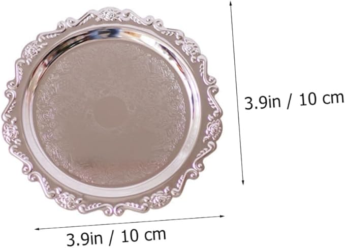 2 Pcs Stainless Steel Serving Trays Silver and Gold Storage Plates for Fruit Dessert Cake Pastry Platters Multipurpose Food Display for Kitchen Party