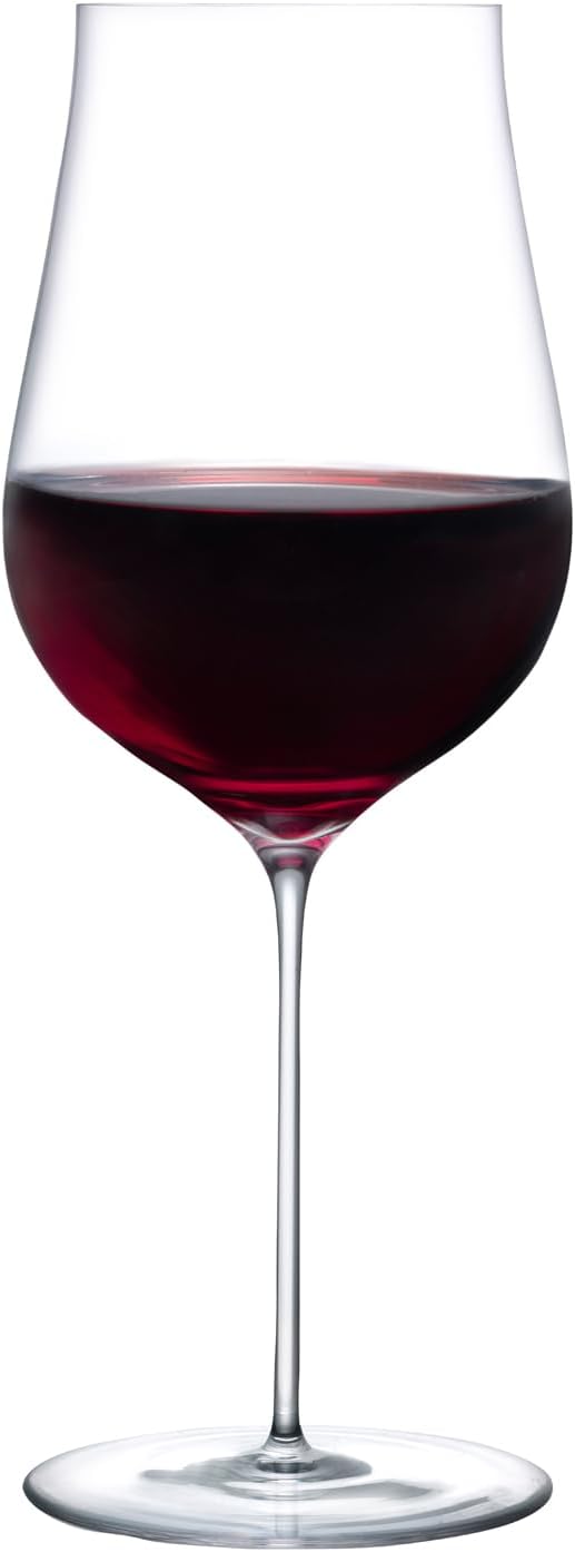 Nude Ghost Zero Tulip Red Crystal Wine Glasses, | Lead - Free |, Stem Unique Modern, Cool for Cocktail, Weddings, Great Gift Idea