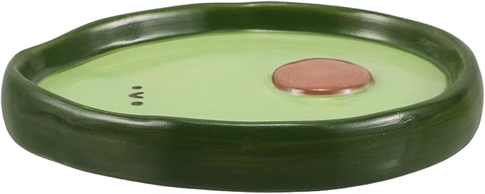 HOMSFOU Ceramic Avocado Dip Plate 4-inch Hand-painted Small Snack Dish Cute Fruit Serving Plate for Sushi and Appetizers Household Dining