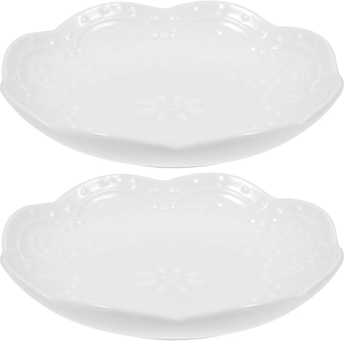 2pcs Ceramic Appetizer Plates Small Multipurpose Sauce Dishes for Soy Sauce Oil Seasonings Compact Porcelain Side Serving Bowls for Snacks Cheese Fruit Bread