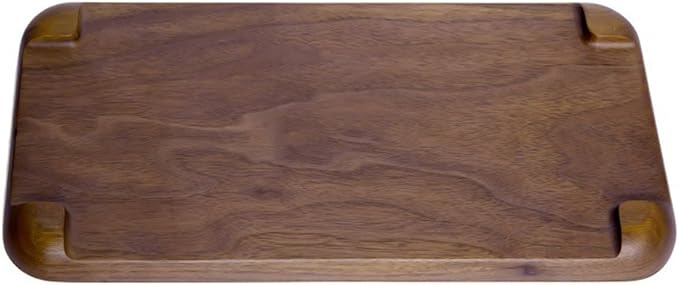 Winterworm Rustic Walnut Wooden Tray Solid Wood Serving Tray Square Rectangle Platter Tea Tray Coffee Table Tray (Rectangle Small (12x6x0.9 inch))