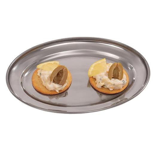 Olympia K360 Serving Flat, Oval, 8", Silver