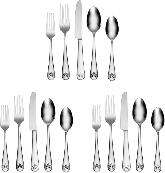 Oneida Tindra 45-Peice Set, Service for 8 (Pack of 3)
