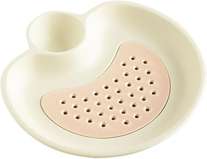 Cabilock Ceramic Divided Dumpling Dipping Plate Detachable Draining Design Multi-function Food Serving Dish for Sushi Salad and Appetizers