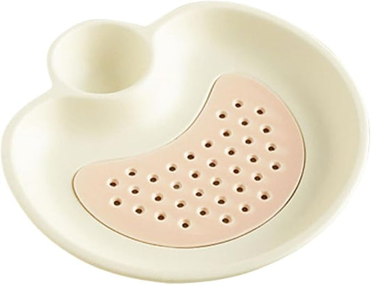 Cabilock Ceramic Divided Dumpling Dipping Plate Detachable Draining Design Multi-function Food Serving Dish for Sushi Salad and Appetizers