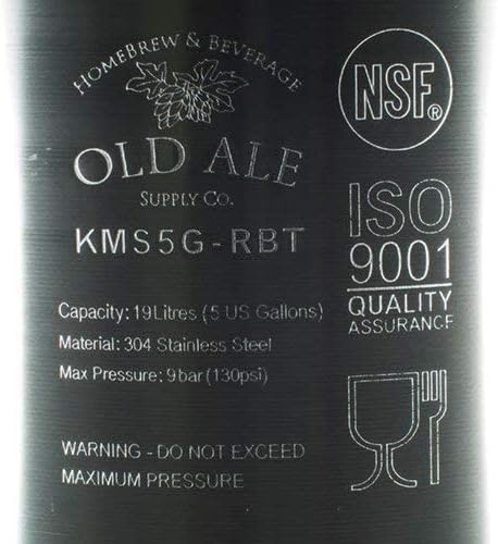 The Homebrew Shop 5 Gallon Home Brew Keg - New Ball Lock - Stainless Steel Product Tank (1 Pack) (5 Gal)