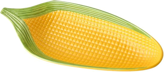 Luxshiny 1Pc Lovely Ceramic Corn Refreshment Plate Chic Food Plate for Table Snacks Smooth Edges Design for Serving Appetizers and Desserts