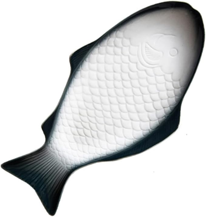 Ceramic Fish Shaped Serving Plate Dark Green Dish for Snacks and Appetizers Unique Design for Home Dinners Parties and Restaurants Eye-catching Tableware