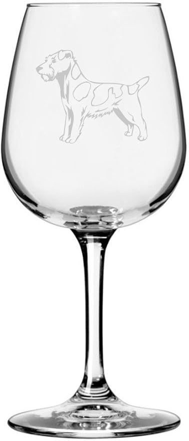 Etched Laser Art Personalized Dog Themed Etched Wine Glass - Custom Dog Breed Wine Glasses, Ideal for Pet Lovers, Unique Birthday Gift for Men & Women, Personalized Gift - Russell Terrier, 12.75 oz