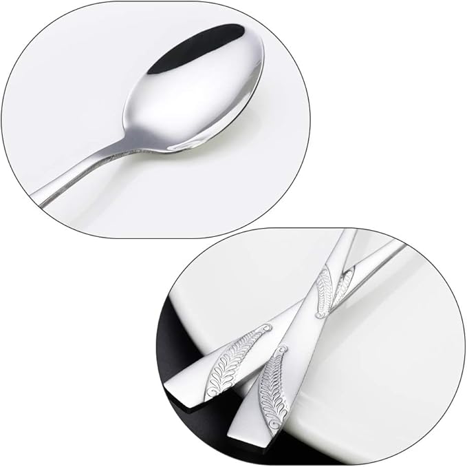 Bringer Dessert Spoons Set of 12, Stainless Steel, 6.6-Inch