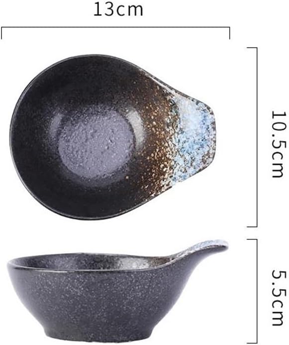 Appetizer Plates Anti-scalding Ceramic Taste Dish with Handle Seasoning Bowls Cooking Tableware for Condiment
