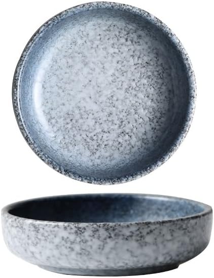 Snack Plates Ceramic Seasoning Dish Soy Sauce Vinegar Dishes Appetizer Plate Sushi Plate Featured Tableware(Blue)