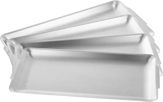 LANIAKEA 4PCS 304 Stainless Steel Serving Platters 12.6" Rectangular Serving Platters Decorative Organizer Trays for BBQ, Buffet, Appetizer Serving, Party
