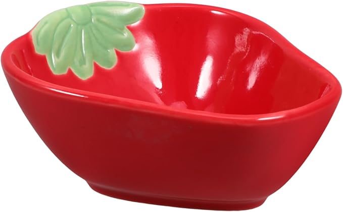 Garneck Cute Porcelain Saucer Dish Soy Sauce Plate Dipping Plate for Strawberry Decor