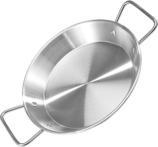 Garneck Stainless Steel Snack Plate with Double Handles Decorative Serving Tray for Parties Microwave-safe Anti-scalding for Desserts Salads and Afternoon Tea